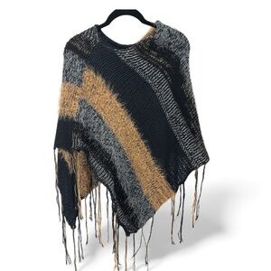 SUSS BOHO  ASYMMETRICAL PONCHO